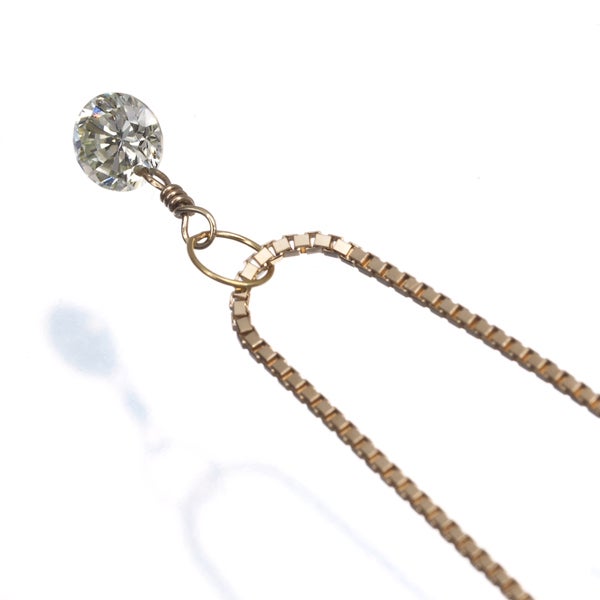 アガット ネックレス  ダイヤ 0.15ct  一粒 K10YG 