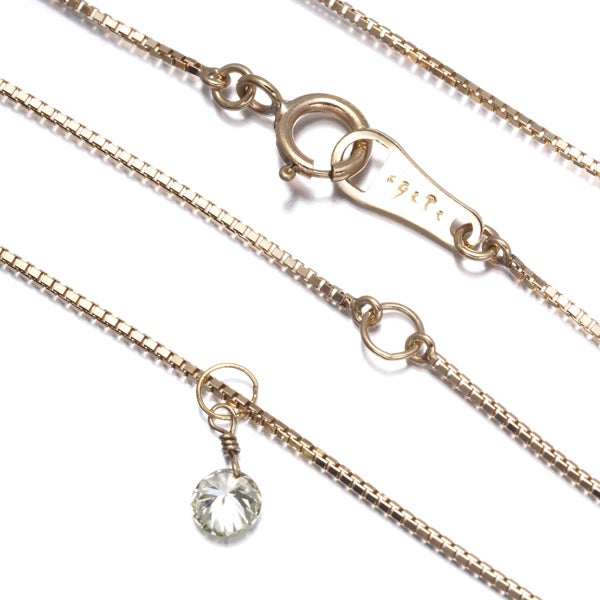 アガット ネックレス  ダイヤ 0.15ct  一粒 K10YG 