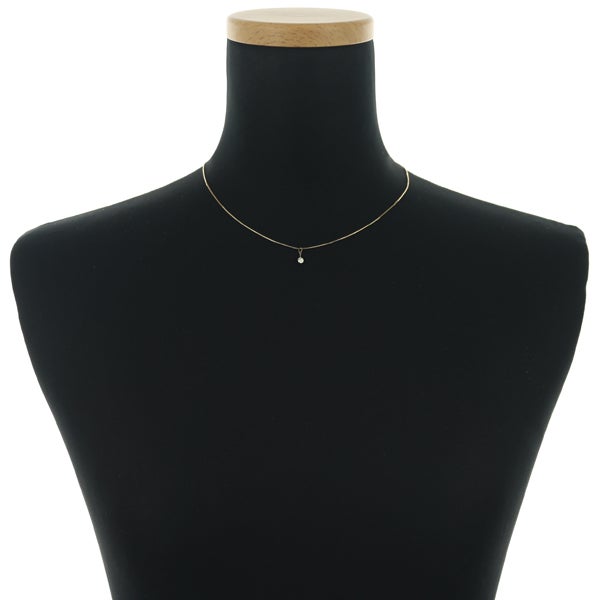 アガット ネックレス  ダイヤ 0.15ct  一粒 K10YG 