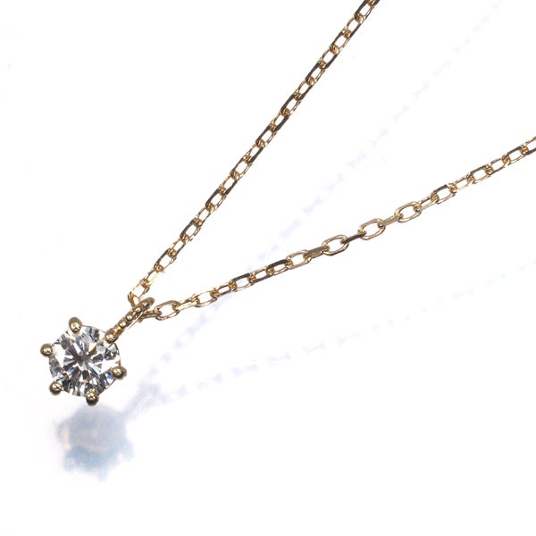4℃ ネックレス  ダイヤ  一粒 K18YG 
