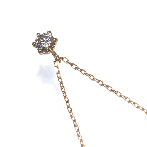 4℃ ネックレス  ダイヤ  一粒 K18YG 