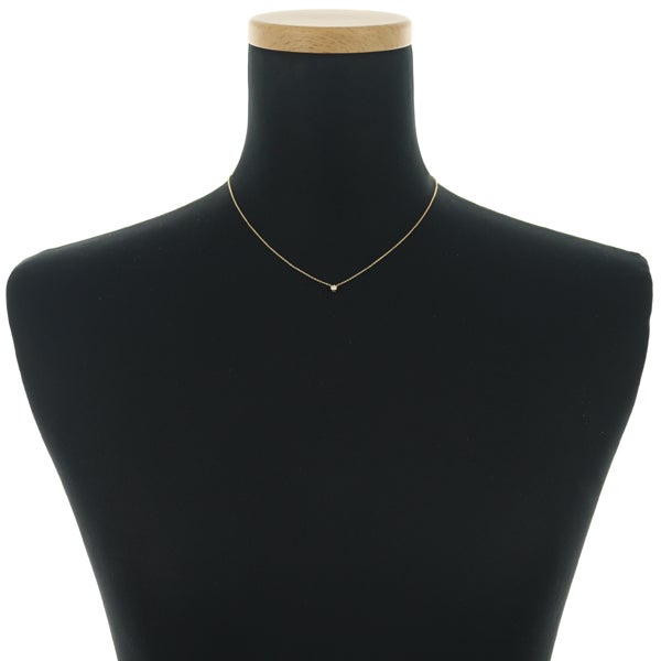 スタージュエリー ネックレス  ダイヤ 0.05ct  一粒 ミルグレイン K18YG 