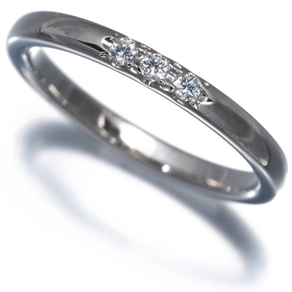 ミキモト リング  ダイヤ 0.05ct  3P 10号 Pt950 