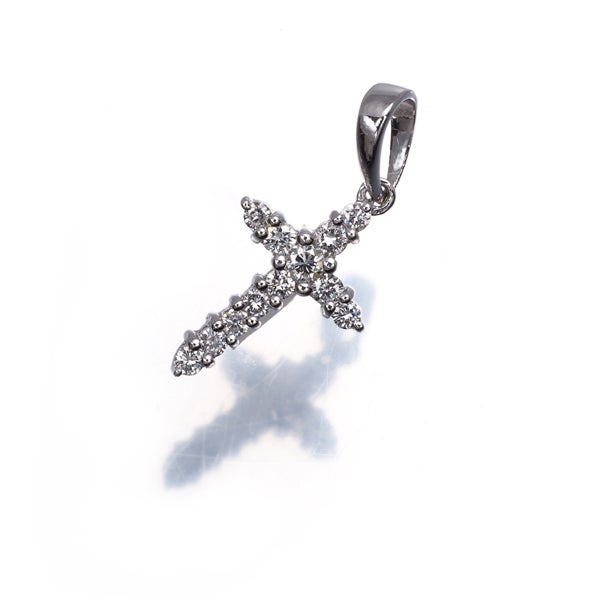 ポンテヴェキオ ペンダントトップ  ダイヤ 0.20ct  クロス K18WG 
