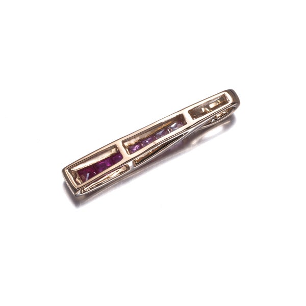  ルビー 0.18ct ピンクサファイア 0.27ct ダイヤ  グラデーション  ペンダントトップ K18PG 