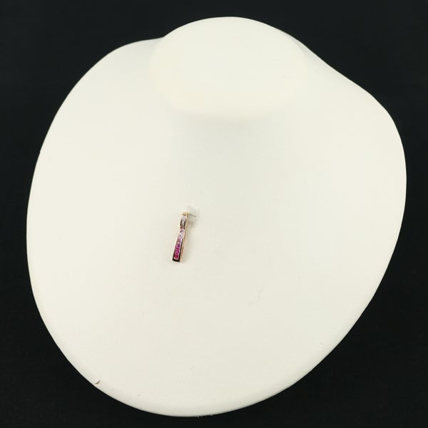 ルビー 0.18ct ピンクサファイア 0.27ct ダイヤ  グラデーション  ペンダントトップ K18PG 