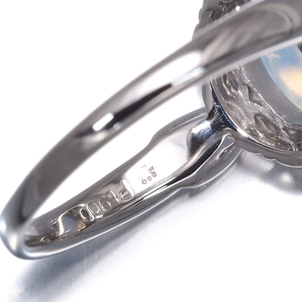 ムーンジュエリー リング  クリエイテッドウォーターオパール 2.01ct  15号 Pt900 