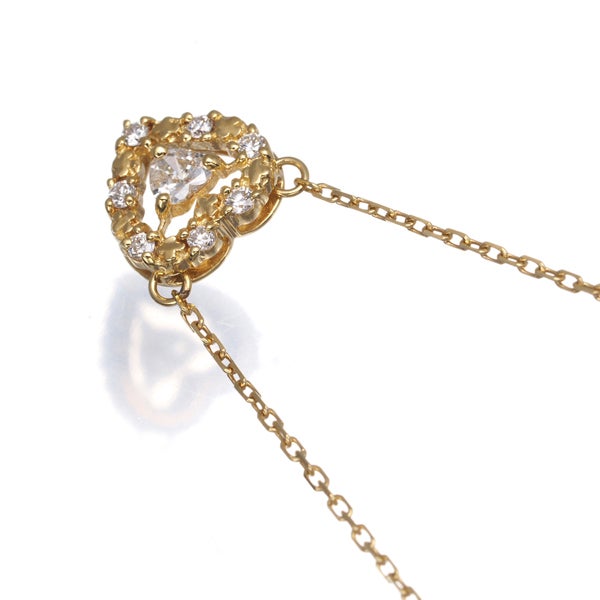 アーカー ネックレス  ダイヤ 0.14ct プリンセスハート  K18YG 