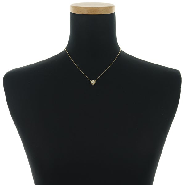 アーカー ネックレス  ダイヤ 0.14ct プリンセスハート  K18YG 