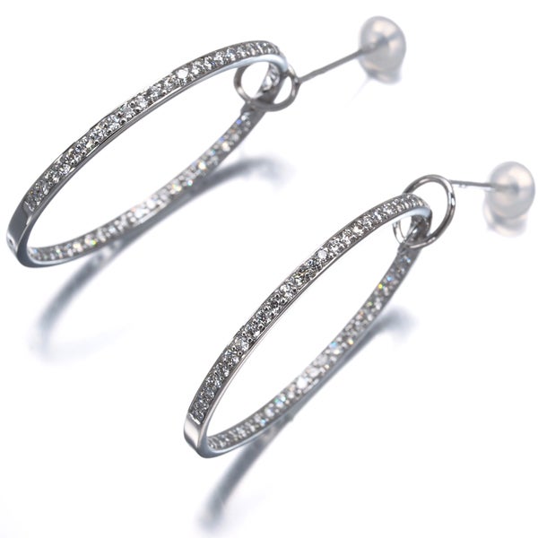ローズヴィフ ピアス  ダイヤ 0.37ct/0.37ct  サークル K18WG 
