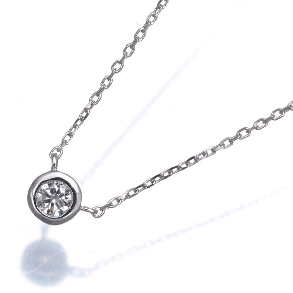 4℃ ネックレス  ダイヤ  一粒 K18WG 