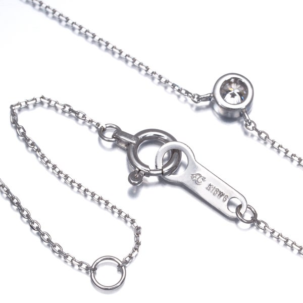 4℃ ネックレス  ダイヤ  一粒 K18WG 