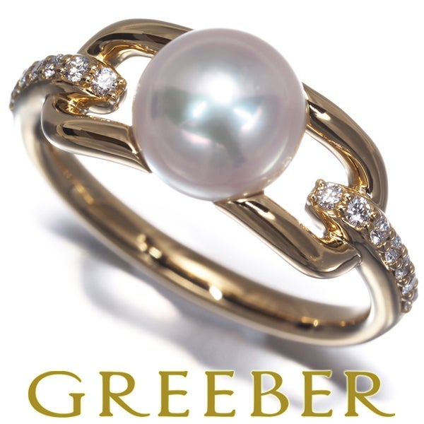 タサキ リング  アコヤ真珠 8.0mm  ダイヤ 0.11ct ファインリンク 13号 K18YG 