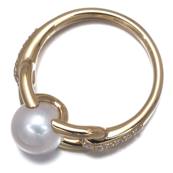 タサキ リング  アコヤ真珠 8.0mm  ダイヤ 0.11ct ファインリンク 13号 K18YG 