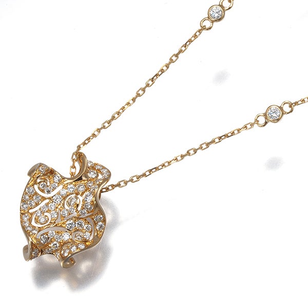 サルトロ ネックレス  ダイヤ 0.50ct  ステーション K18PG 保証書