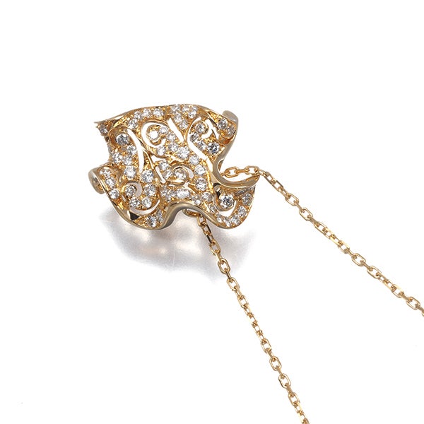 サルトロ ネックレス  ダイヤ 0.50ct  ステーション K18PG 保証書