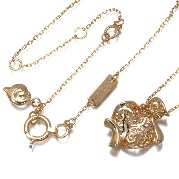 サルトロ ネックレス  ダイヤ 0.50ct  ステーション K18PG 保証書