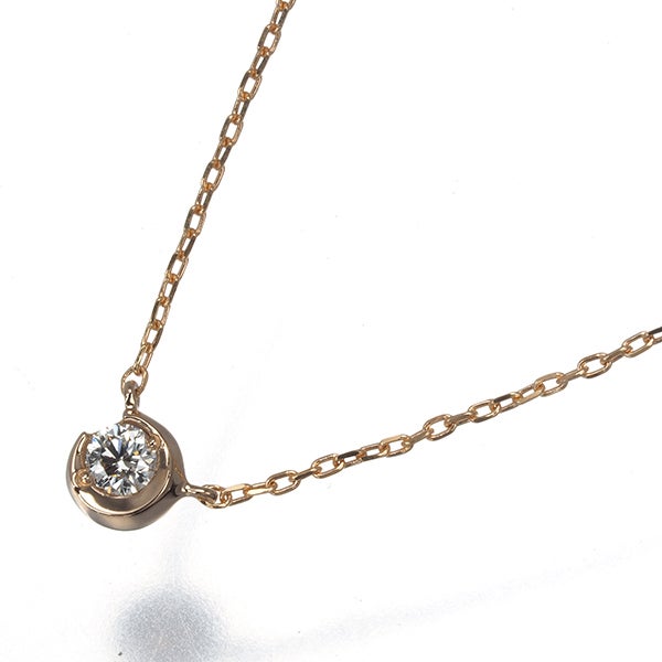 スタージュエリー ネックレス  ダイヤ 0.04ct ムーンセッティング  K18PG 