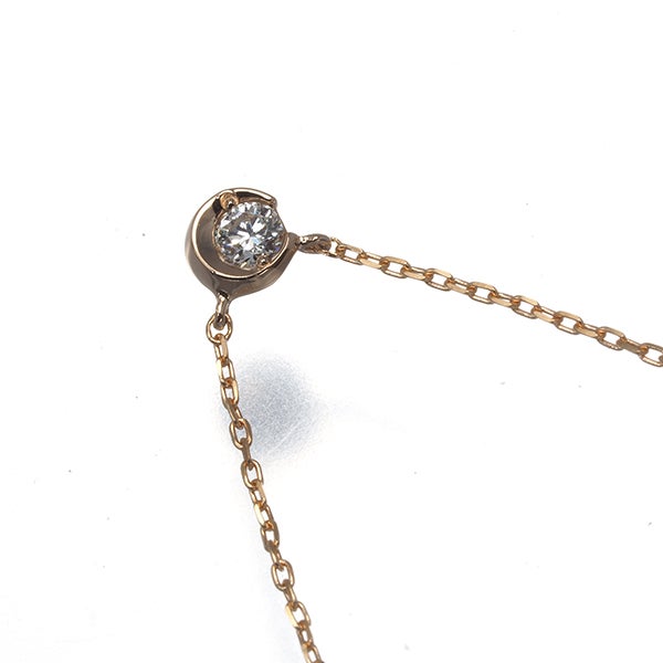 スタージュエリー ネックレス  ダイヤ 0.04ct ムーンセッティング  K18PG 