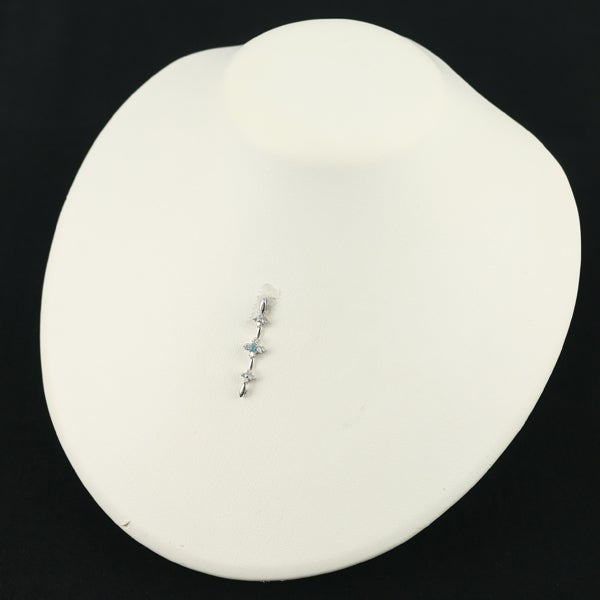  パライバトルマリン 0.03ct  ダイヤ 0.27ct フラワー 2WAY  ペンダントトップ K18WG 
