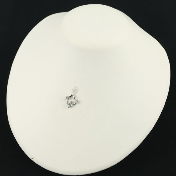  パライバトルマリン 0.03ct  ダイヤ 0.27ct フラワー 2WAY  ペンダントトップ K18WG 