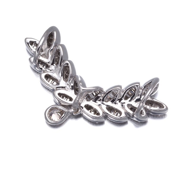  ダイヤ 0.31ct リーフ テーパーカット  ペンダントトップ K18WG 
