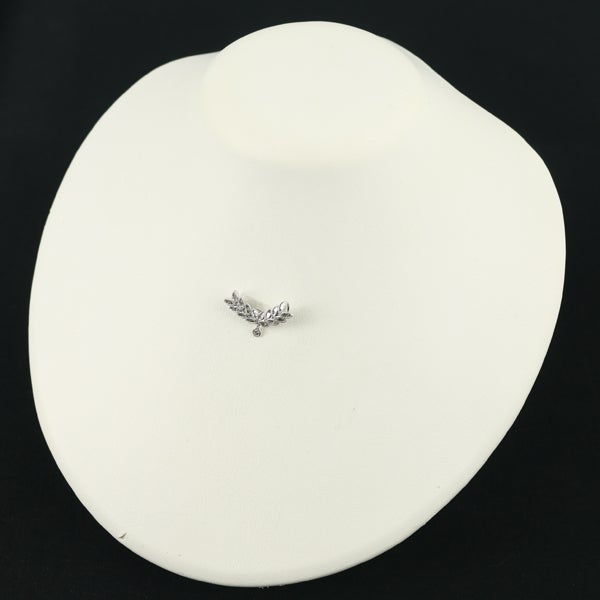  ダイヤ 0.31ct リーフ テーパーカット  ペンダントトップ K18WG 