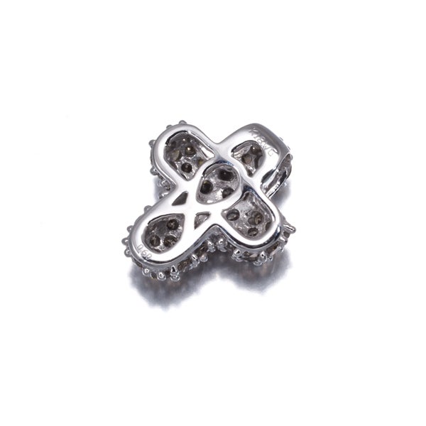  ブラウンダイヤ 0.60ct クロス パヴェ  ペンダントトップ K18WG 