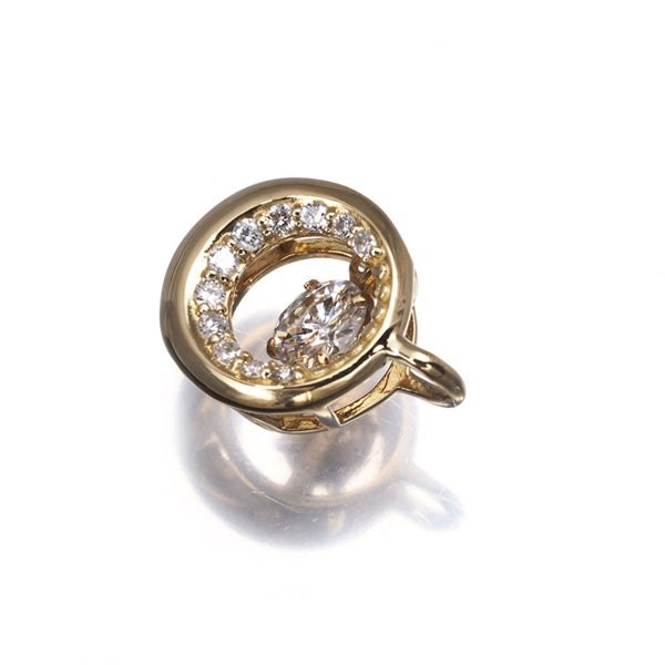  ダイヤ 0.20ct/0.06ct ダンシングトーン  ペンダントトップ K18YG 