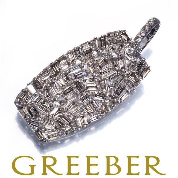 ダイヤ ダイヤモンド 0.80ct テーパーカット ペンダントトップ K18WG