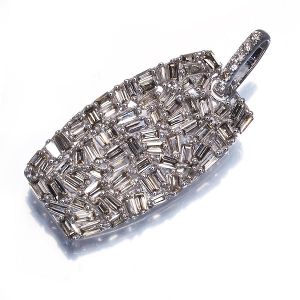  ダイヤ 0.80ct テーパーカット  ペンダントトップ K18WG 