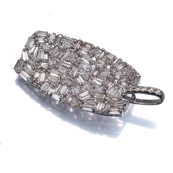  ダイヤ 0.80ct テーパーカット  ペンダントトップ K18WG 