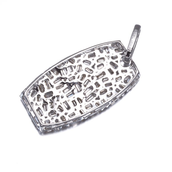  ダイヤ 0.80ct テーパーカット  ペンダントトップ K18WG 