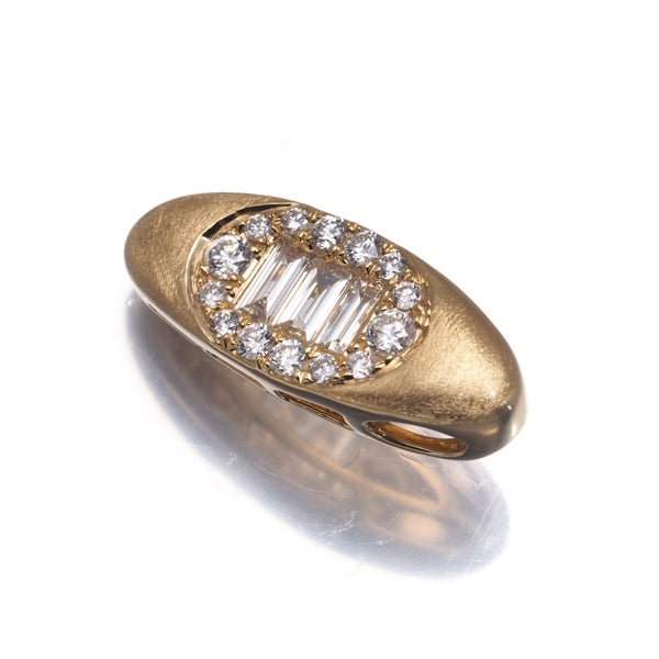  ダイヤ 0.45ct バケットカット 2種カット  ペンダントトップ K18PG 
