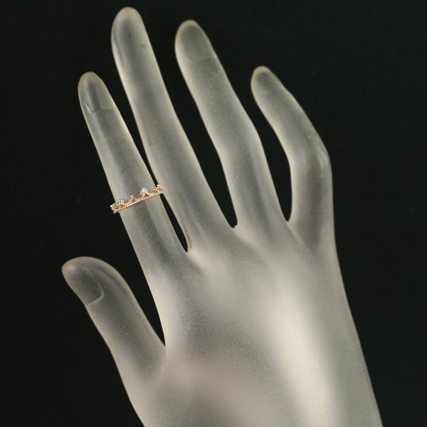  ダイヤ 0.01ct ティアラ ピンキー  リング K10PG 