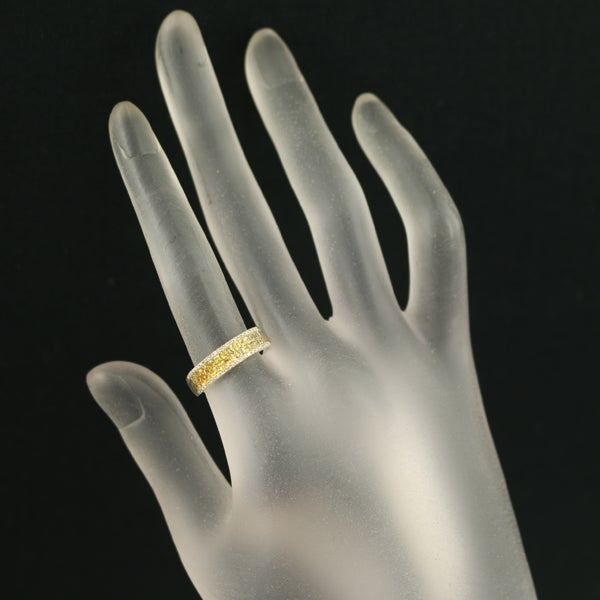  イエローサファイア 0.80ct  ダイヤ 0.12ct ミステリーセッティング  リング K18YG 