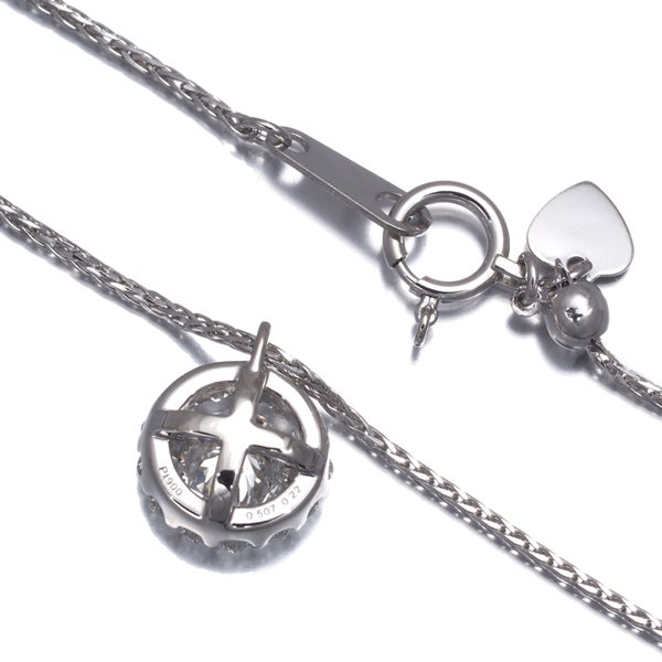  ダイヤ 0.507ct/0.22ct サークル  ネックレス Pt900/Pt850 