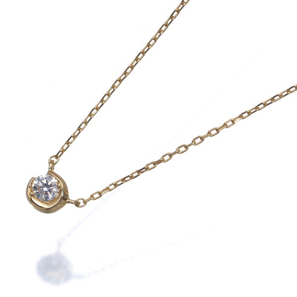 スタージュエリー ネックレス  ダイヤ 0.04ct ムーンセッティング 一粒 K18YG 