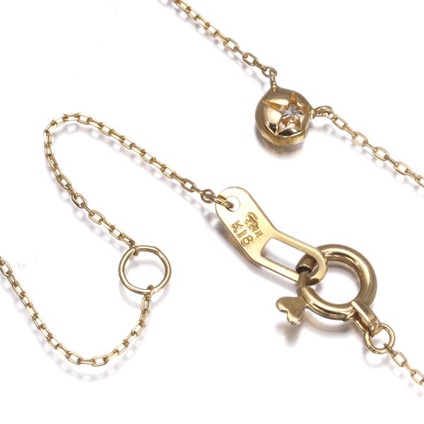 スタージュエリー ネックレス  ダイヤ 0.04ct ムーンセッティング 一粒 K18YG 