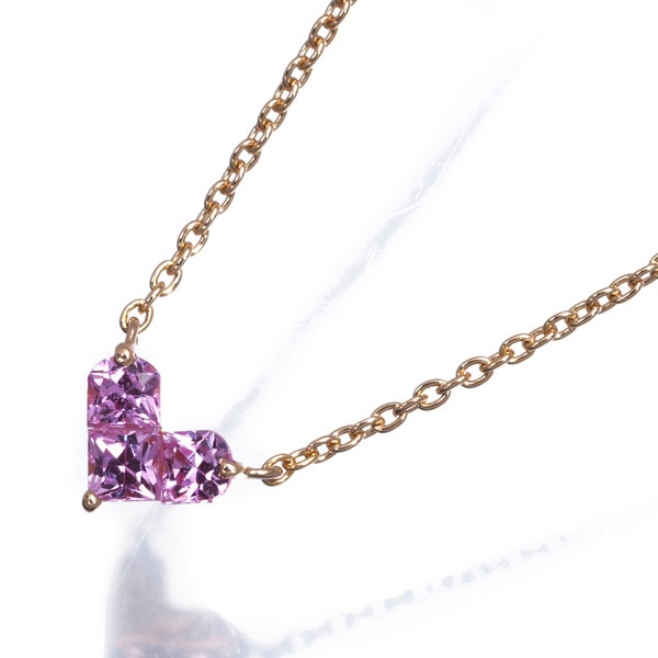 スタージュエリー ネックレス  ピンクサファイア 0.25ct ミステリアスハート  K18PG 