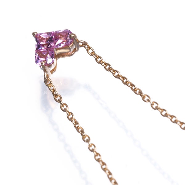 スタージュエリー ネックレス  ピンクサファイア 0.25ct ミステリアスハート  K18PG 