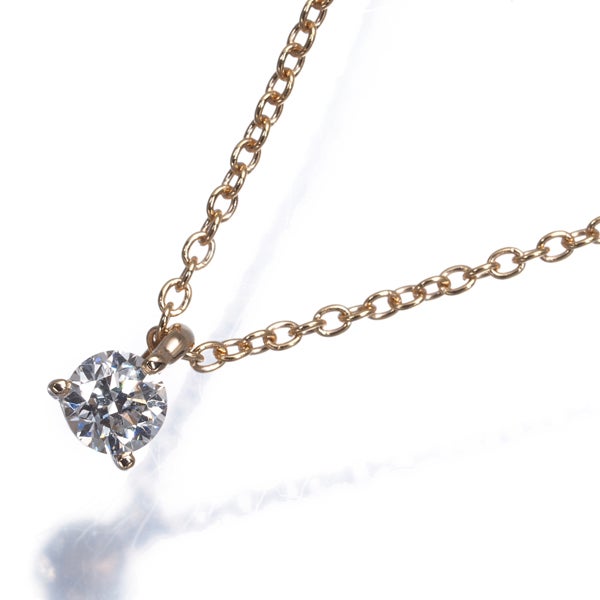 ポンテヴェキオ ネックレス  ダイヤ 0.20ct  一粒 K18PG 