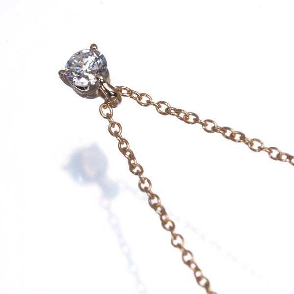 ポンテヴェキオ ネックレス  ダイヤ 0.20ct  一粒 K18PG 