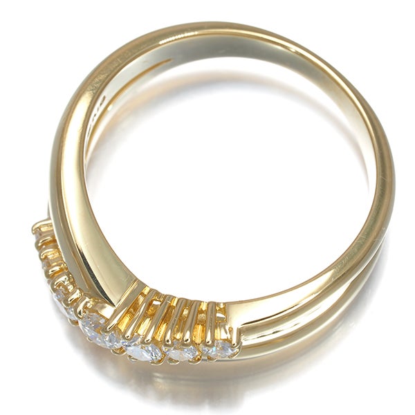 ミキモト リング  ダイヤ 0.29ct  クロスライン 10号 K18YG 