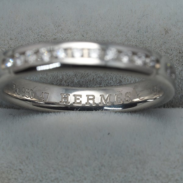 エルメス リング  ダイヤ 0.47ct アンプラント フルエタニティ 47号 Pt950 