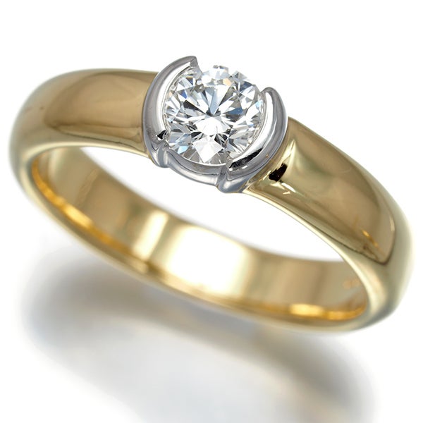 ティファニー リング  ダイヤ 0.40ct ドッツ ソリティア 10号 K18YG/Pt950 