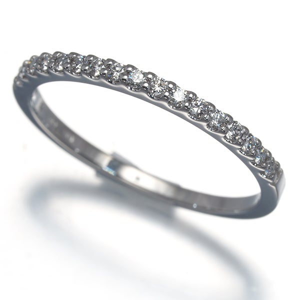 ポンテヴェキオ リング  ダイヤ 0.14ct  ハーフエタニティ 10号 K18WG 箱/保証書