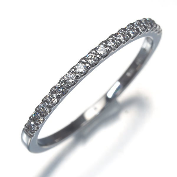 ポンテヴェキオ リング  ダイヤ 0.14ct  ハーフエタニティ 10号 K18WG 箱/保証書