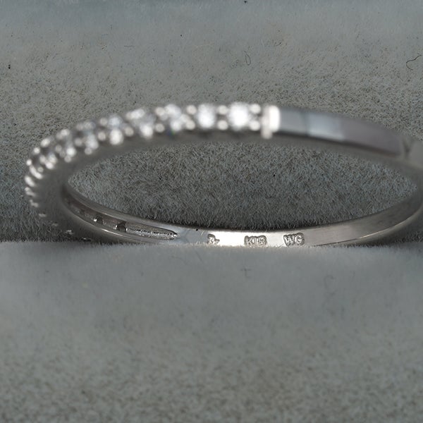 ポンテヴェキオ リング  ダイヤ 0.14ct  ハーフエタニティ 10号 K18WG 箱/保証書