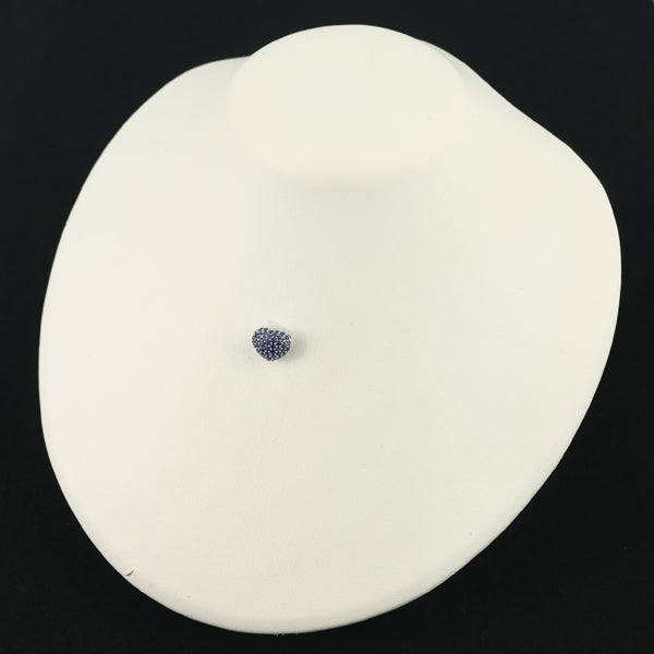  サファイア 0.65ct ハート パヴェ  ペンダントトップ K18WG 